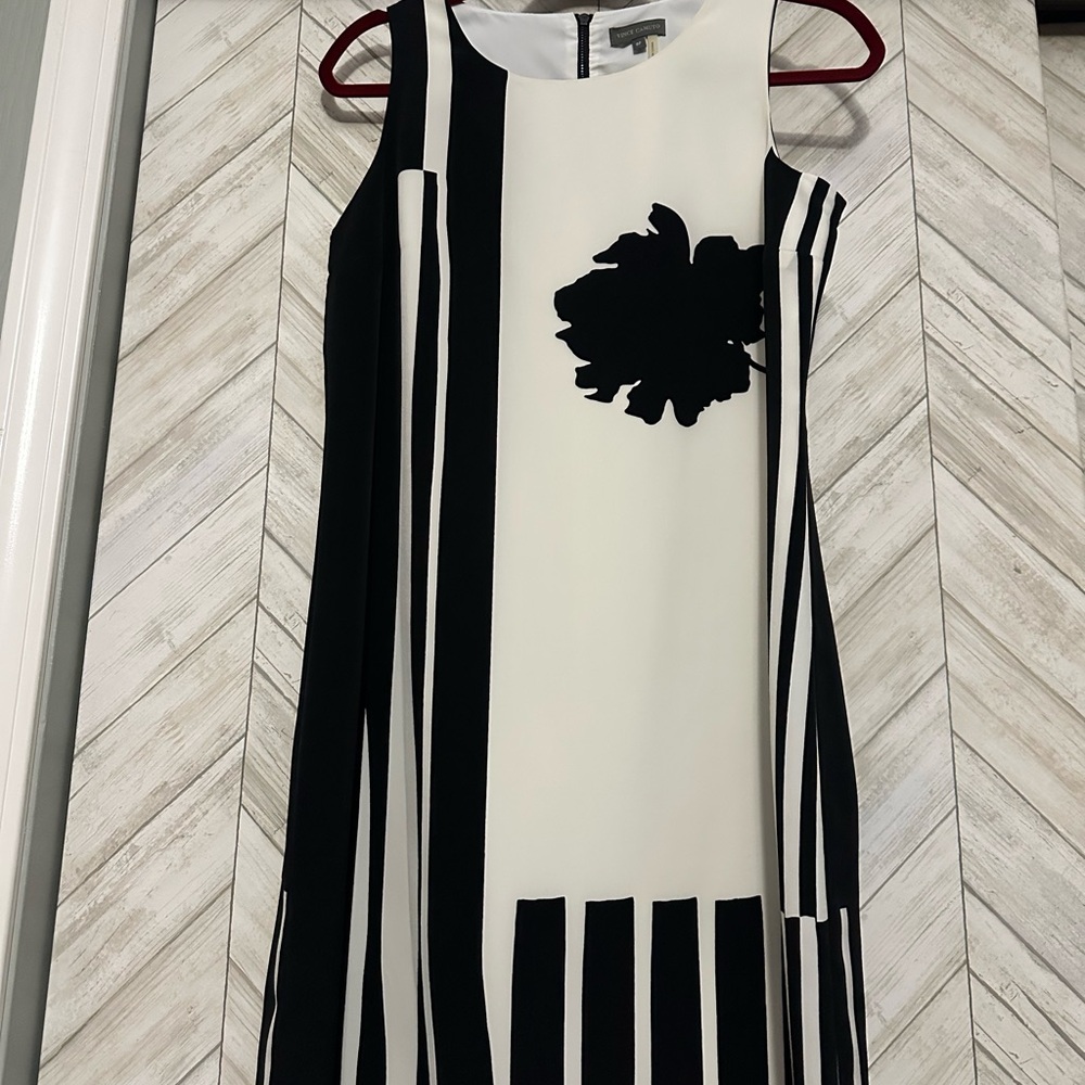 Vince Camuto Black and White Floral Mini Dress